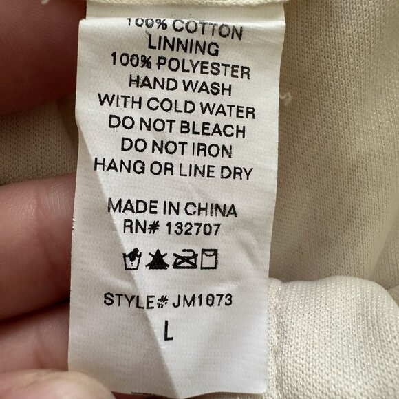 Cottagecore Layered Crochet Lace Shorts Women L Beige Off White Stretch Boho - Picture 6 of 6